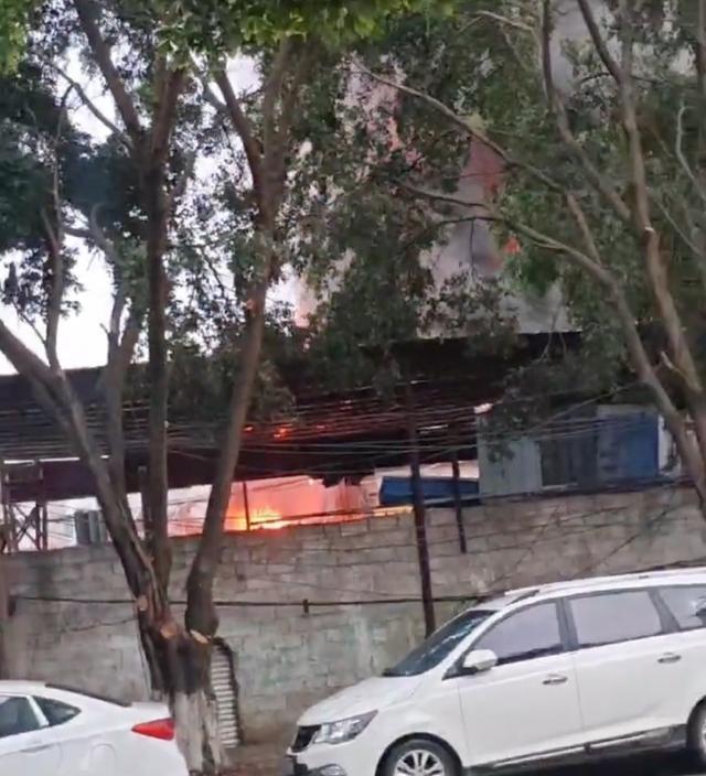 广西平果一建材市场清晨起火，当地消防：火势已得到控制，事故原因正调查